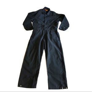 MENS LARGE LONG SLEEVE BERNE WORK COVERALLS BLUE